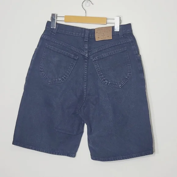 COBRA JEANS Vintage Black 100% Cotton Wide Leg Short Unisex Oversized Size 31 - Picture 6 of 14